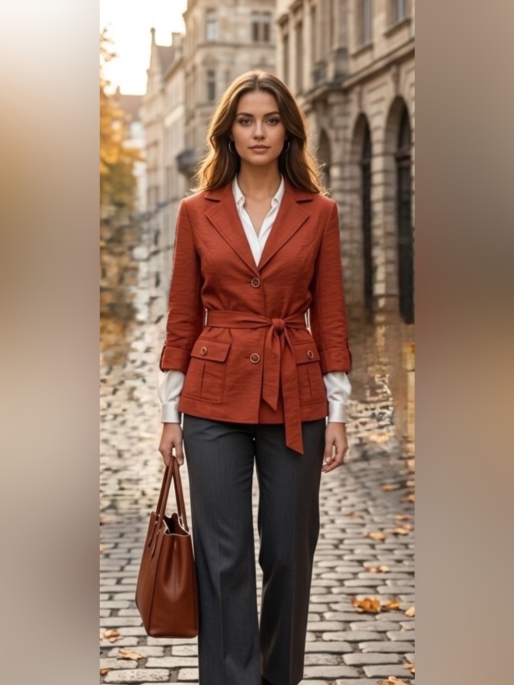 89th & Madison Terracotta Belted Utility Jacket PM